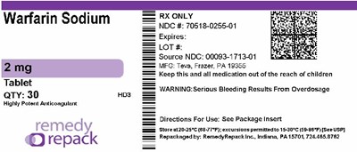 Warfarin Sodium 2mg 70518 0255 01